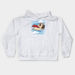 Flying Pug dog Kids Hoodie